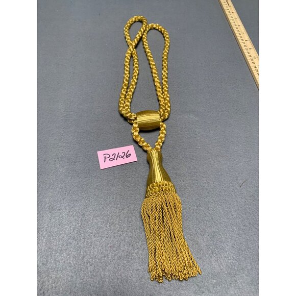 Vintage Gold Tassel Curtain Tiebacks 18" Long Elegant Home Decor - Picture 9 of 9